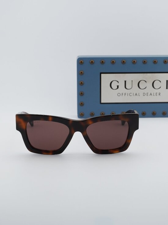 Gucci GG1835S 002 Square Sunglasses - Medium Brown Havana / Brown main image 8